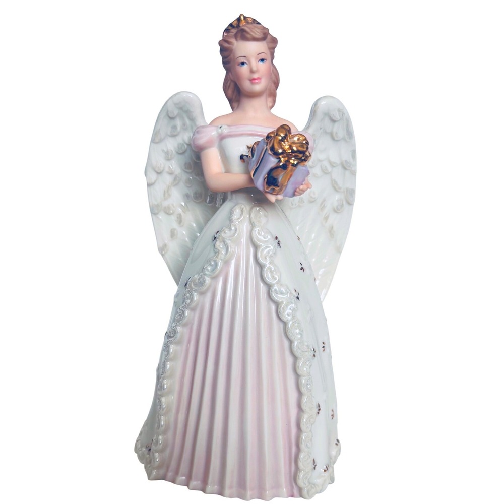 Lenox Gift From Heaven 2001 Christmas Angel Figurine Porcelain 8" Gold Accents